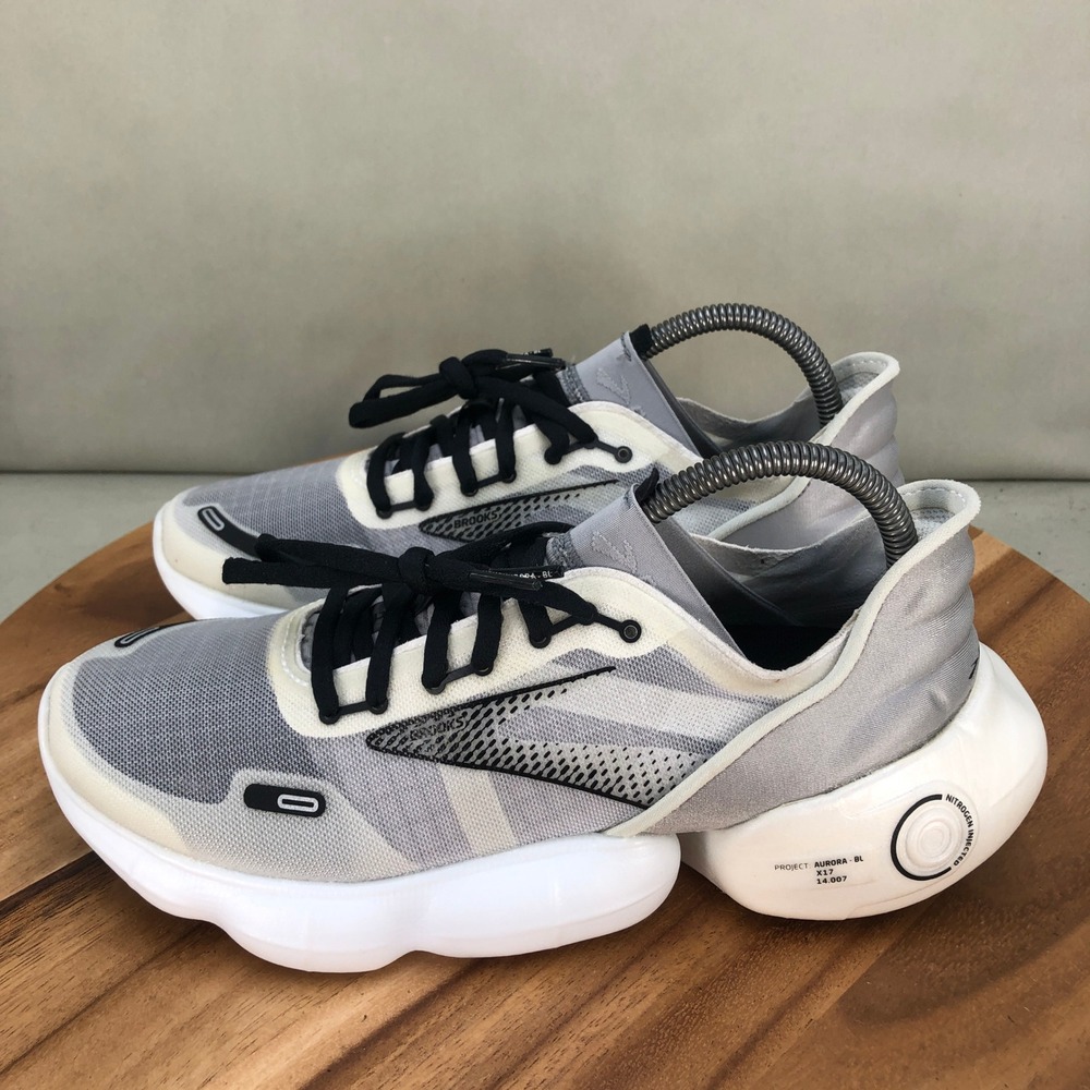 Brooks Aurora-BL Nitrogen Injected Running Shoes Womens 9 Grey White Lightweight - Picture 3 of 7